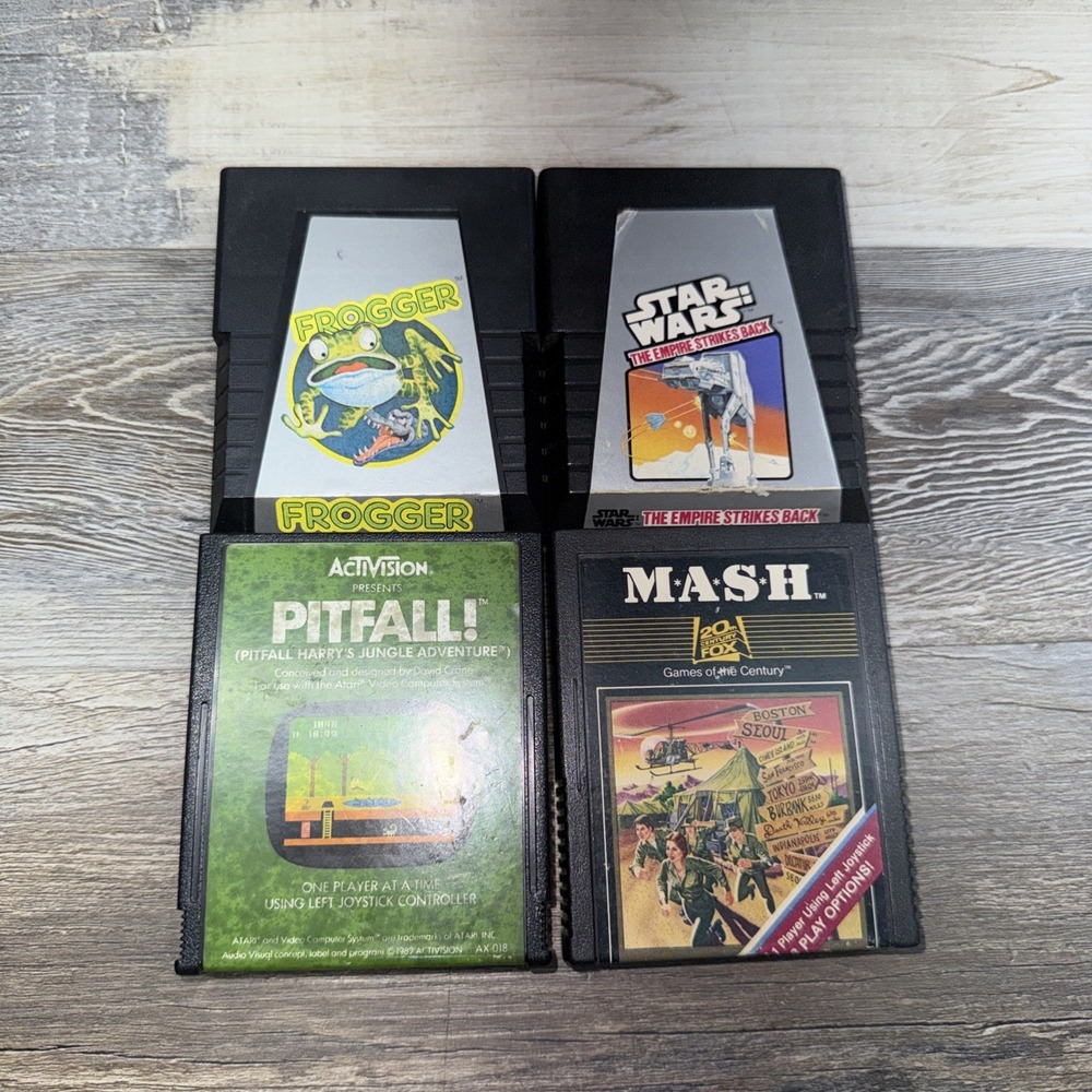 Atari 2600 Game Lot of 4 Pitfall MASH Star Wars Frogger Untested - Picture 1 of 7